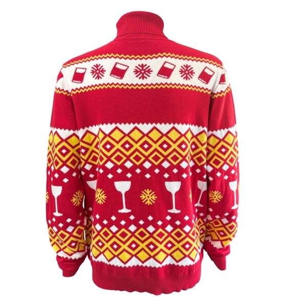 Kahlúa Men’s Red Holiday Sweater XL Cotton Festive Turtleneck Christmas - Picture 2 of 4